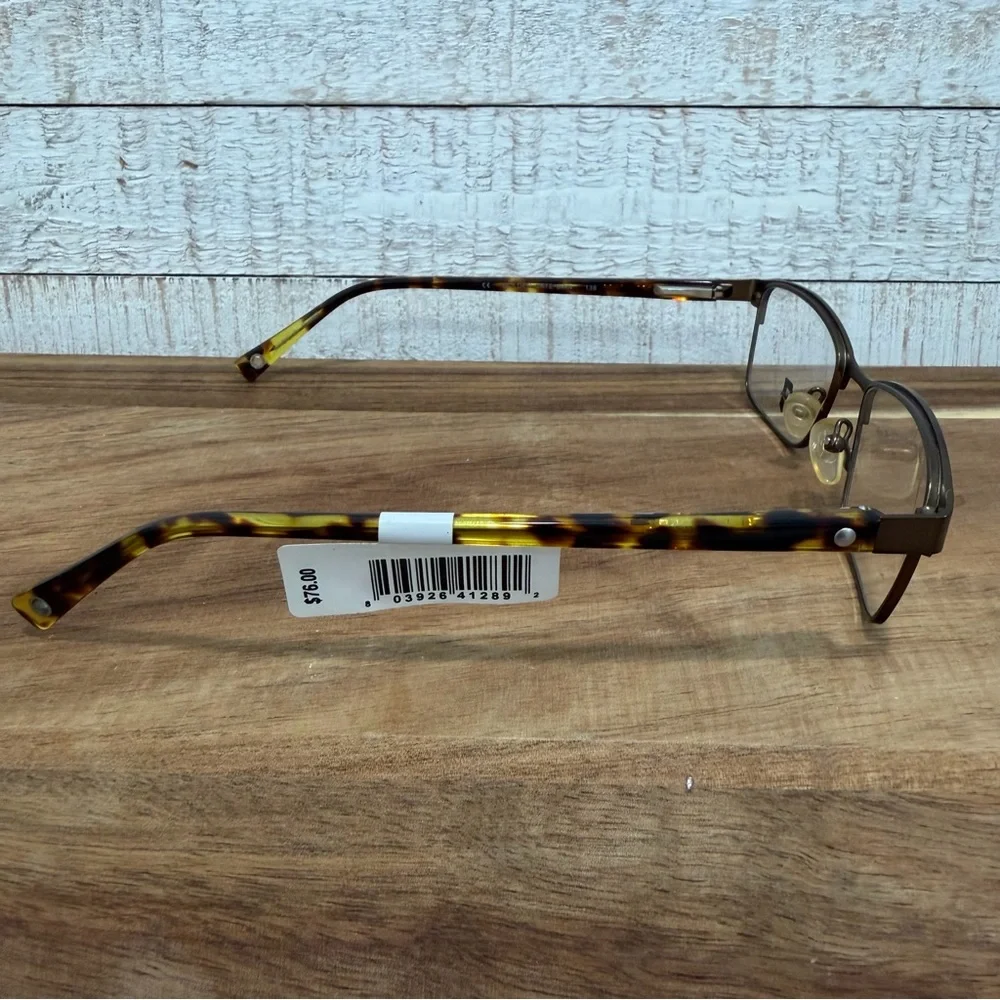 7 For All Mankind Golden Gate Tortoise Rectangular Eyeglass FRAMES 5-19-138 (NWT